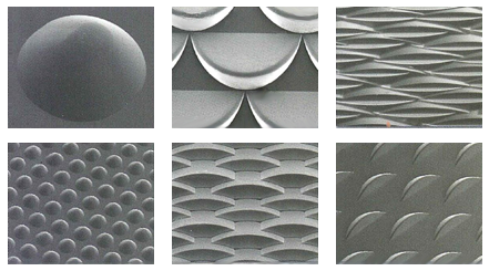 These SEM photos show some of the many patterns that can be customized to meet virtually any application.